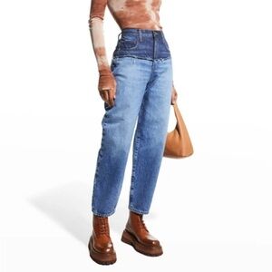 Ultra High-rise Barrel-leg Jeans In Indigo Ombre size27